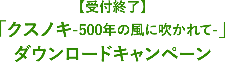 【6/30(月)0:00～7/6(日)23:59実施】「クスノキ-500年の風に吹かれて-」ダウンロードキャンペーン